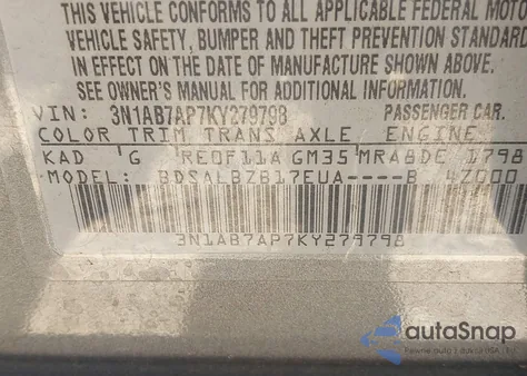 2019 Nissan Sentra S from USA, damaged, VIN 3N1AB7AP7KY279798